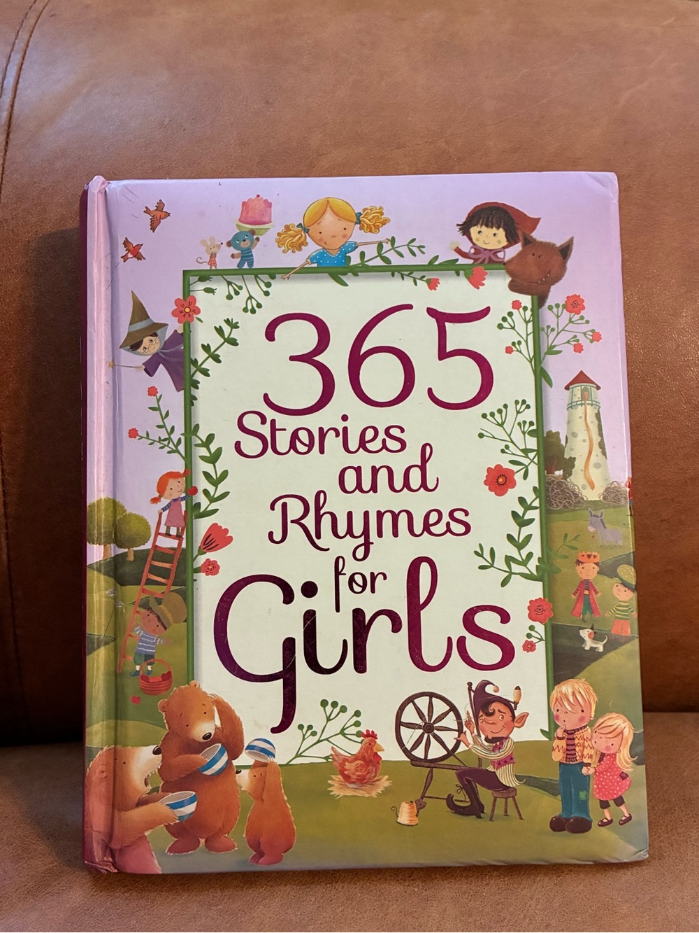 365 Stories and Rhymes for Girls - Pink Illustrated Hardcover - Picture 1 of 7